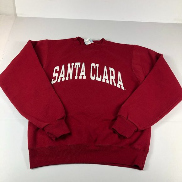 Champion Santa Clara Broncos Sweatshirt Adult Extra Small Red Faded ECO Crewneck - Picture 1 of 12